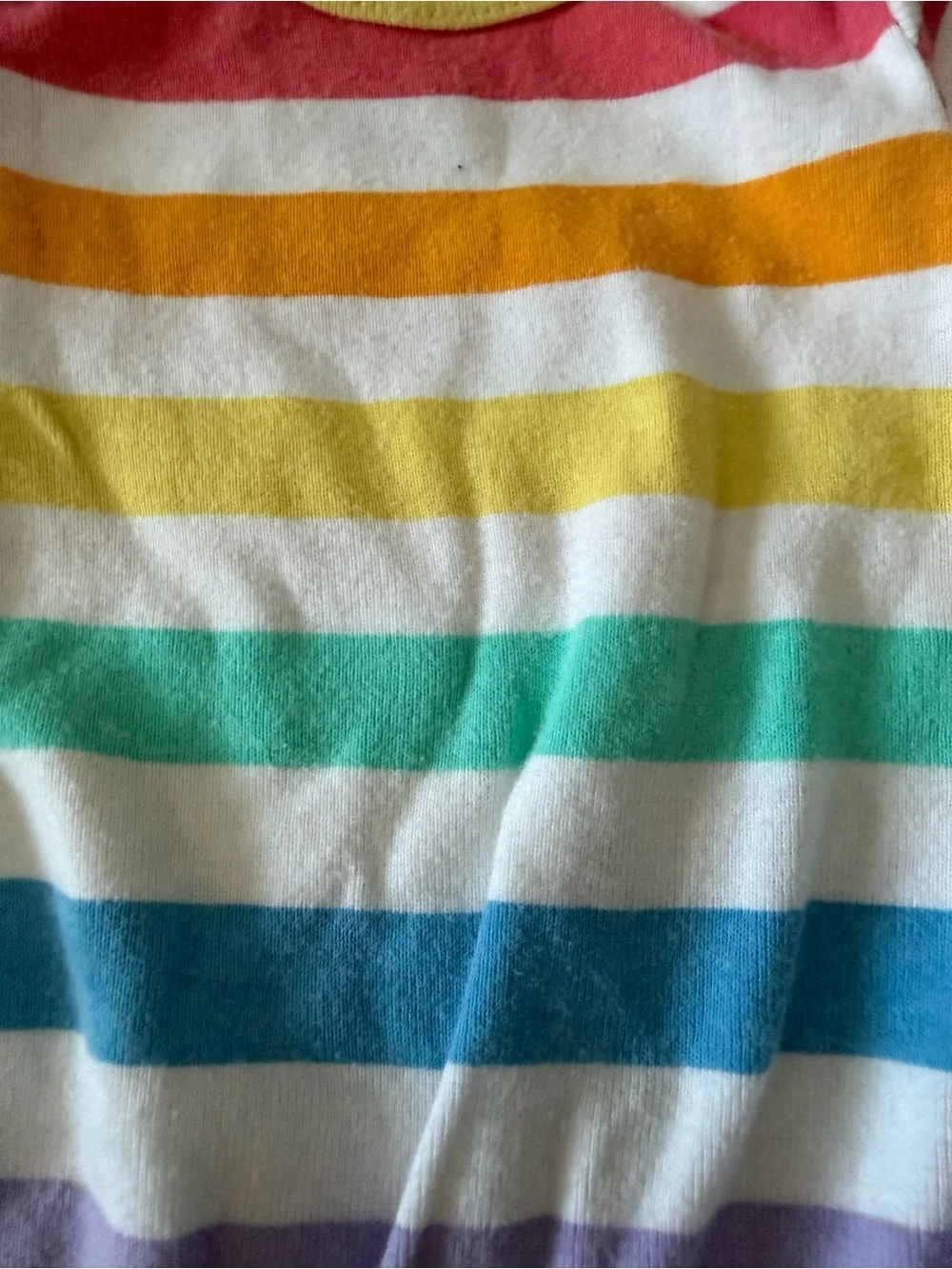 4 Carter's NB Onesies - Rainbow Stripe, blue stripe and White Cloud Prints